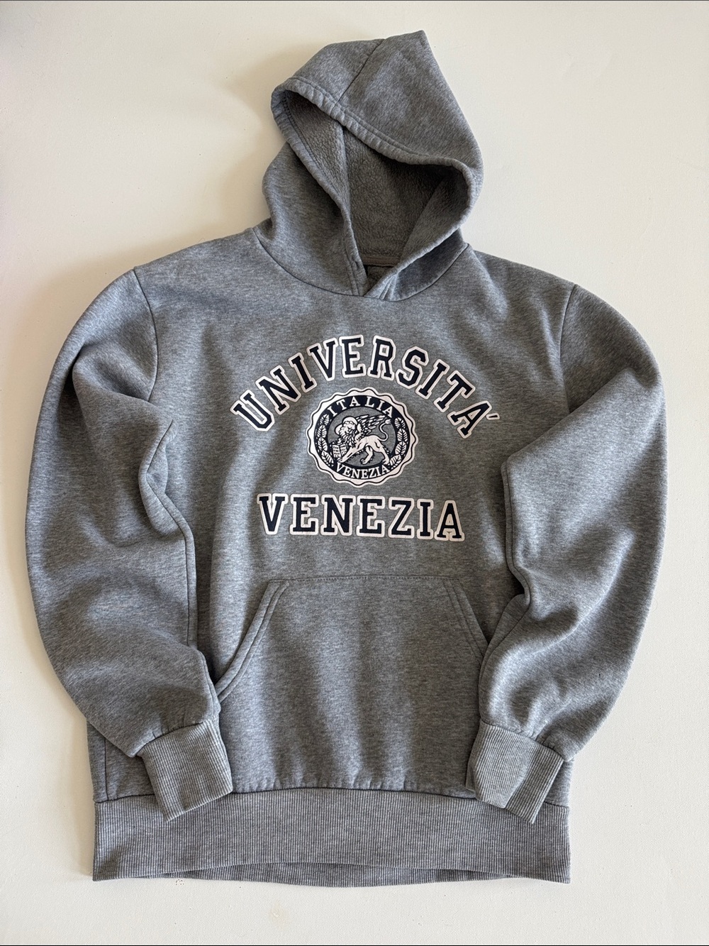 University Venezia Gray Pullover Hoodie with Graphic
